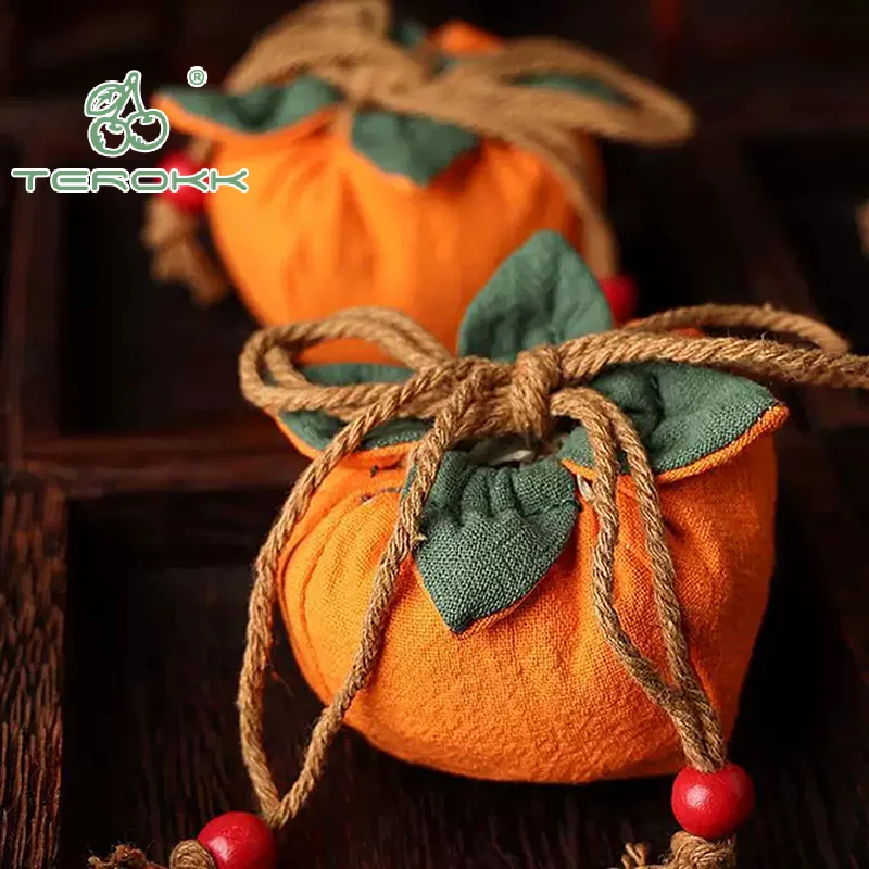 Incense Bag With Persimmon Pendant, Can Be Hung On Rearview Mirror Or Car,Blessing Purse,Empty Bag Material Kit For Good Fortune