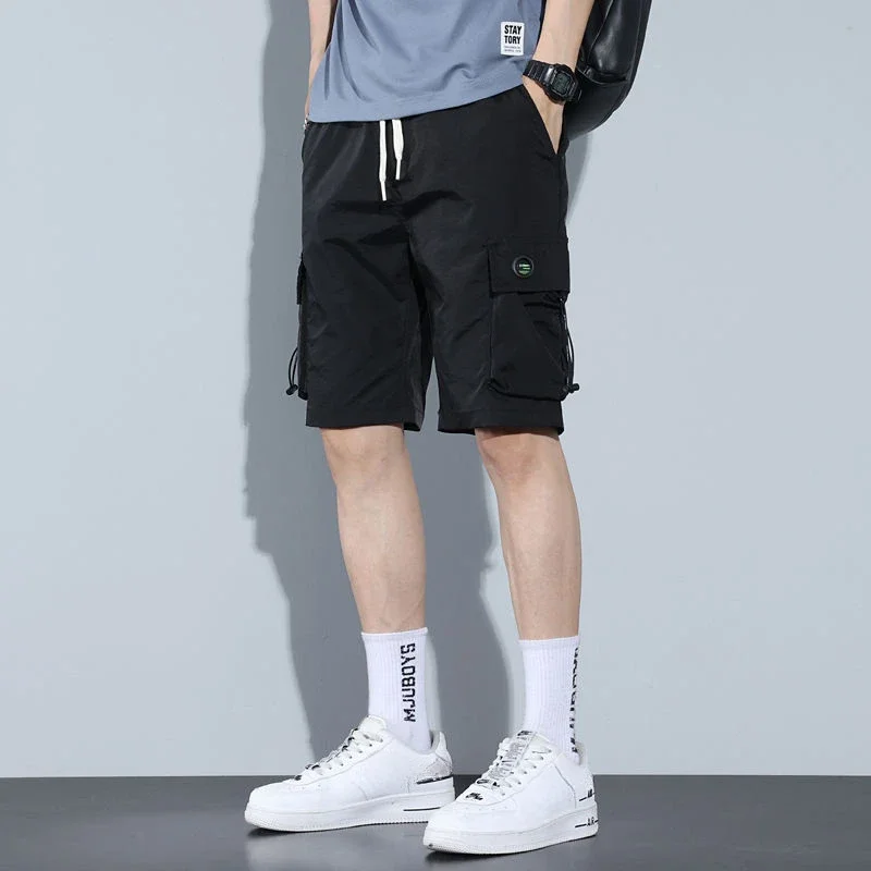 Male Short Pants Big Size Black Oversize Solid Men's Cargo Shorts New in 2024 Fashion Streetwear Clothing Comfortable Strech Y2k