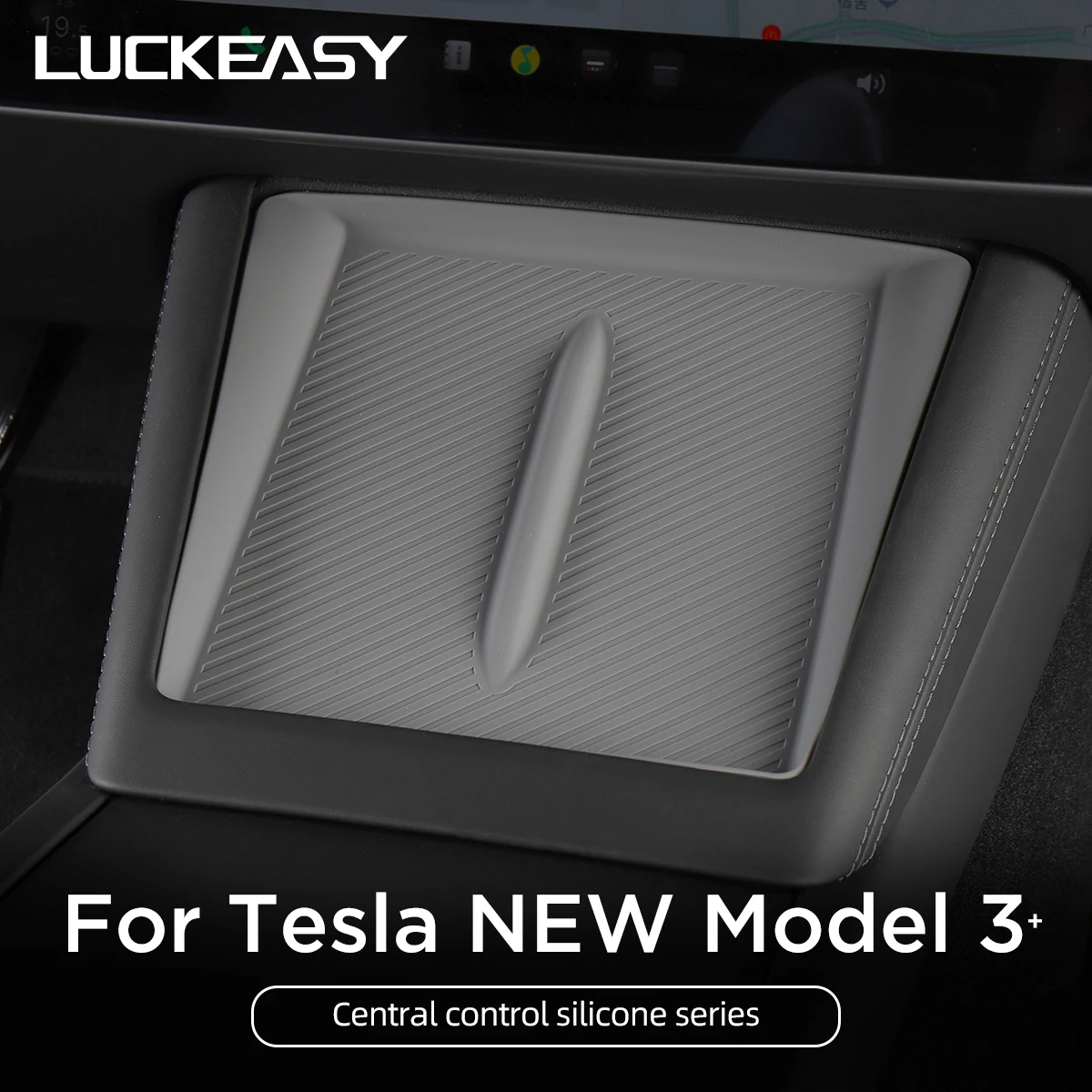 For Tesla Model 3 Highland 2024 Wireless Charging Pad Central Control Armrest Box Non-slip Storage Mat 2023 Car Accessories