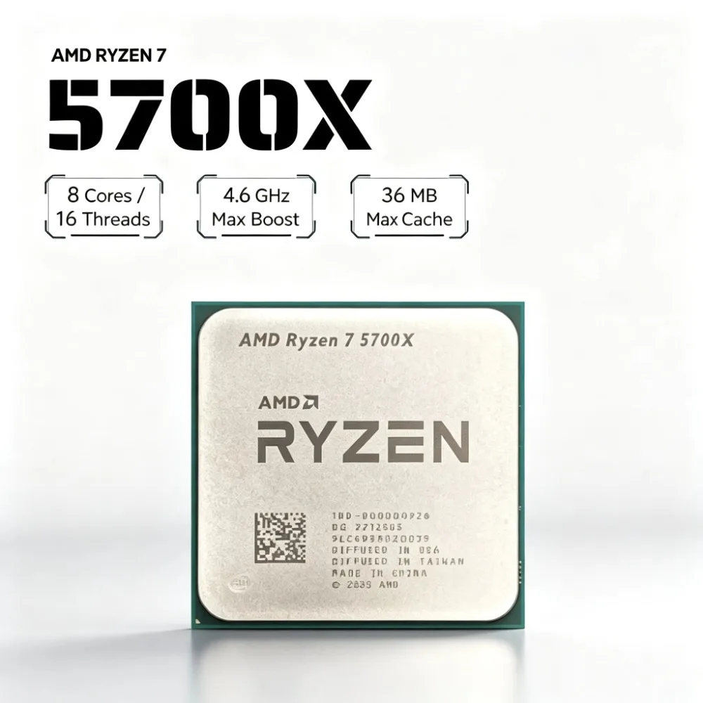 AMD Ryzen 7 5700X 3.4GHz 8-Core 16-Thread 7NM L3=32M DDR4 Processor 65W R7 5700X Socket AM4 Processor Without Package
