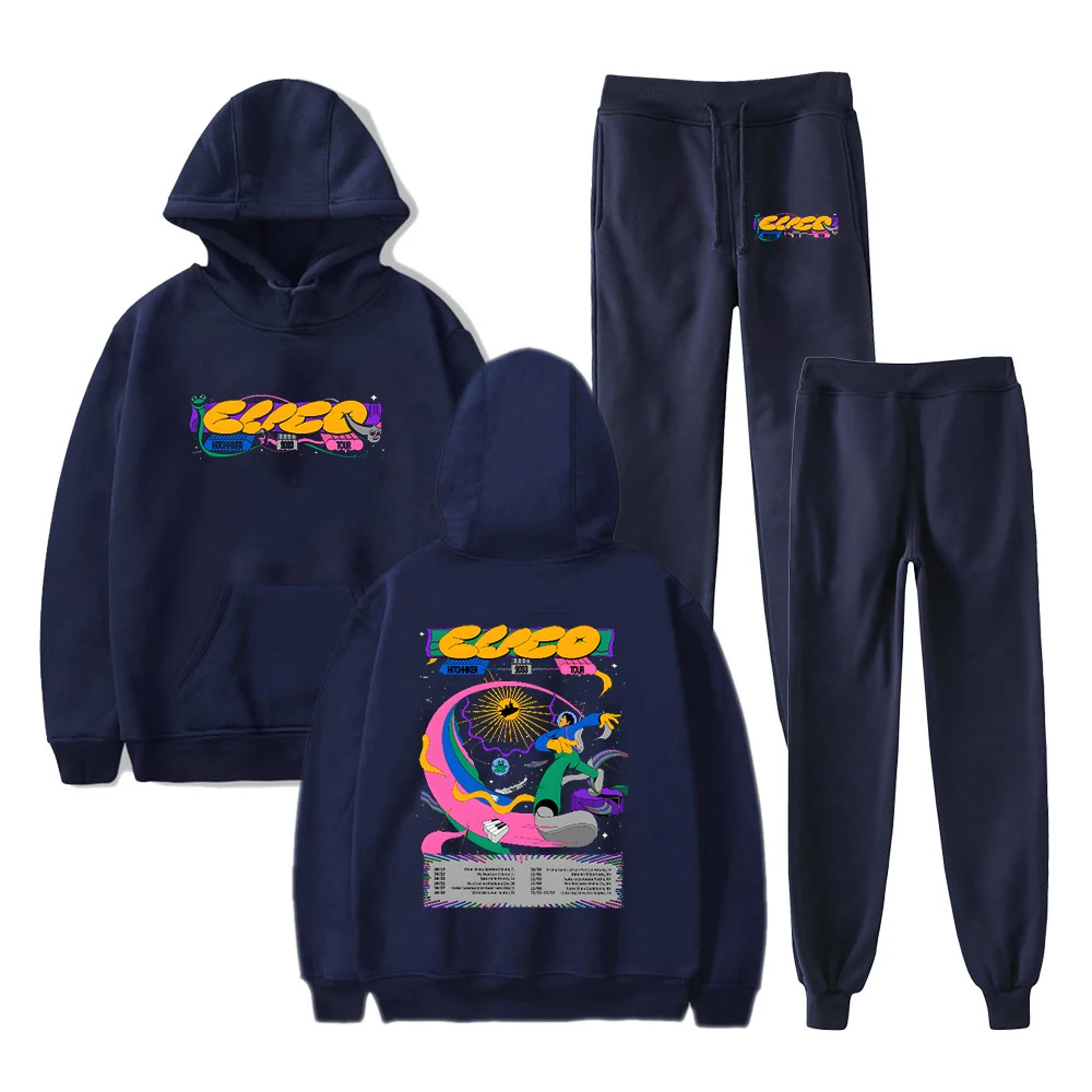 

Cuco Hitchhiker Tour Hoodie Jogger Pants Two Piece Set Sweatshirts+Sweatpants Hip Hop Rapper 2023 Tour Men Women's Set