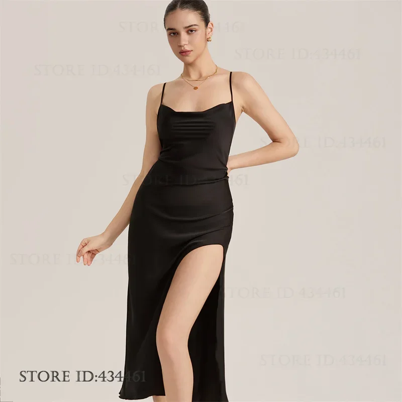 

Сексуальная женская длинная домашняя одежда с открытой спиной и разрезом на бретельках, шелковистая атласная ночная рубашка, ночная рубашка, большой размер 3Xl 4Xl 5Xl, ночная рубашка