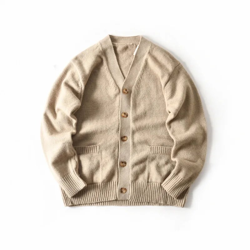

2025 Autumn New Japanese-style Blend Soft & Comfortable Skin-friendly V-neck Button Cardigan Sweater Unisex Autumn Knitted Coat