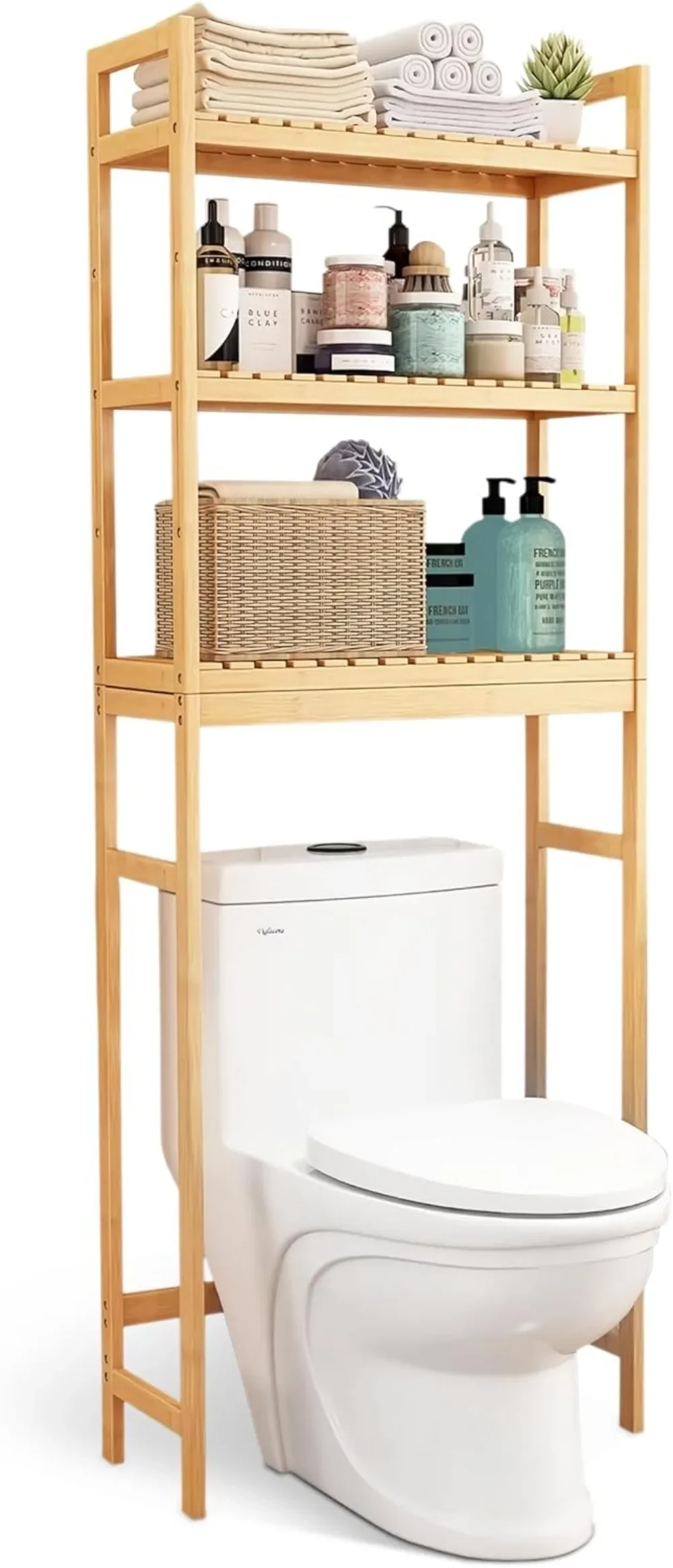 

Universal Bathroom Over Toilet Storage Cabinet | Fits All Toilets | Easy Assembly Over Toilet Shelf Organizer for Tidy Bathrooms