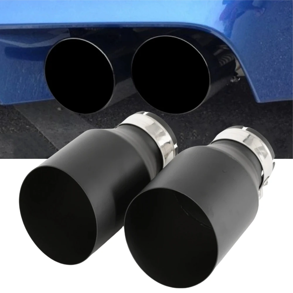 1 PC Matt Black Muffler Stainless Steel Universal End pipe Car Exhaust Pipe Slash Cut Exhaust Tip