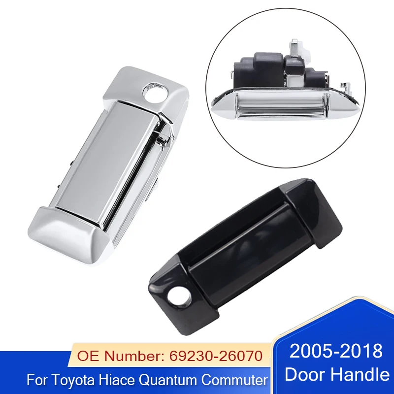 New  LHD Right Sliding Door Exterior Outer Handle for 2005-2018 Toyota Hiace Quantum Commuter Black Chrome 69230-26070