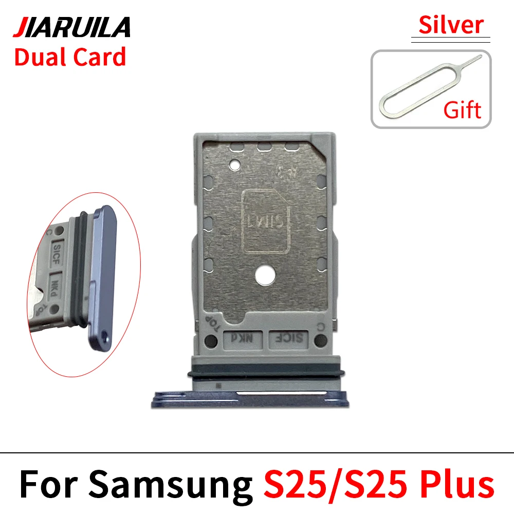 

Dual SIM Tray Holder For Samsung S25 Plus S25 Ultra Dual Sim SIM Card SD Card Tray chip slot drawer Holder Replacement Part