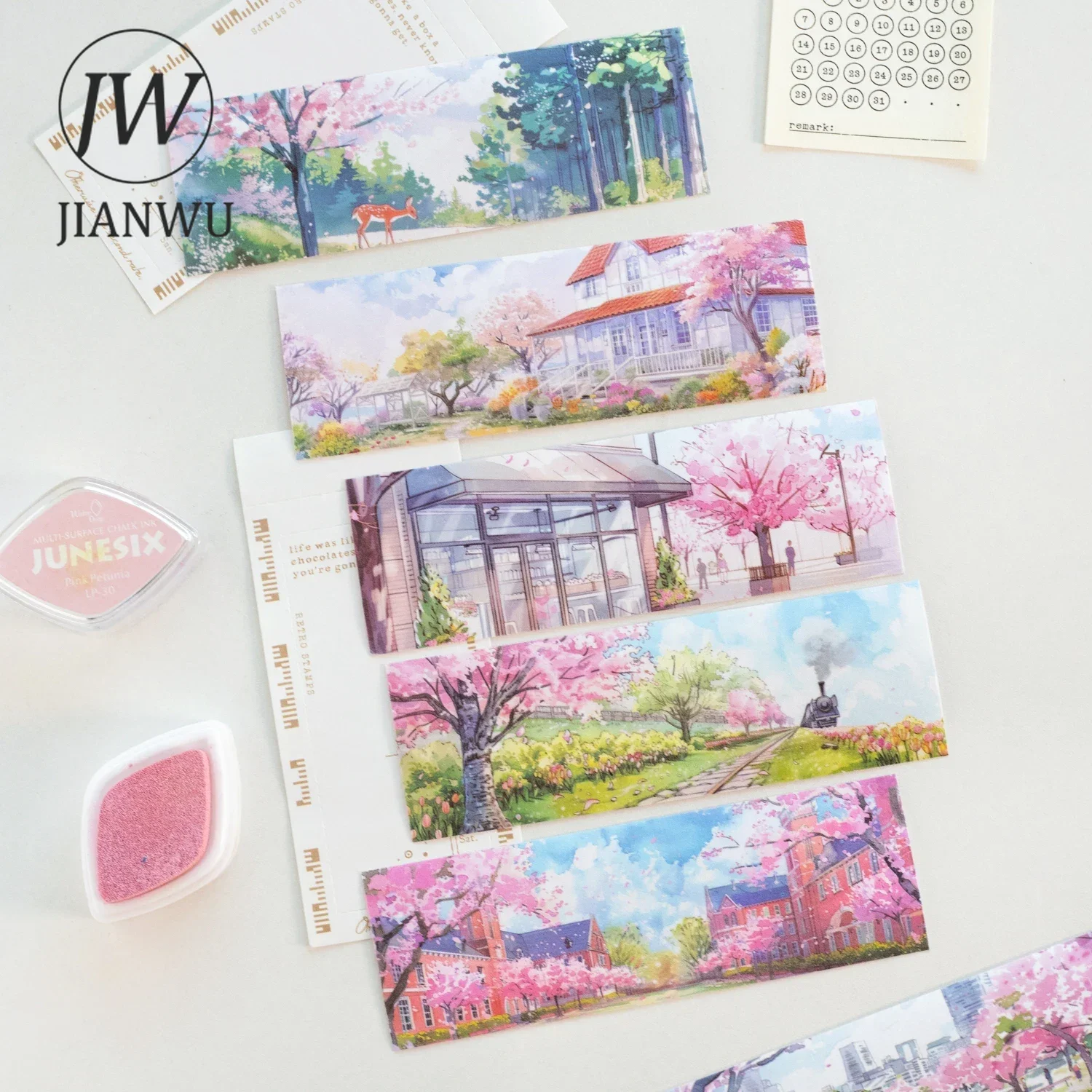 JIANWU Vintage Season Sence Tree Flower Landscape aterial Collage Scrapbooking Sticker Book Creative DIY Journal MStationery - view 4