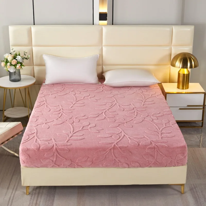 

2024 new high-end light luxury thickened and enlarged warm 280 grams single-sided jacquard Shu cotton velvet leaf mattress