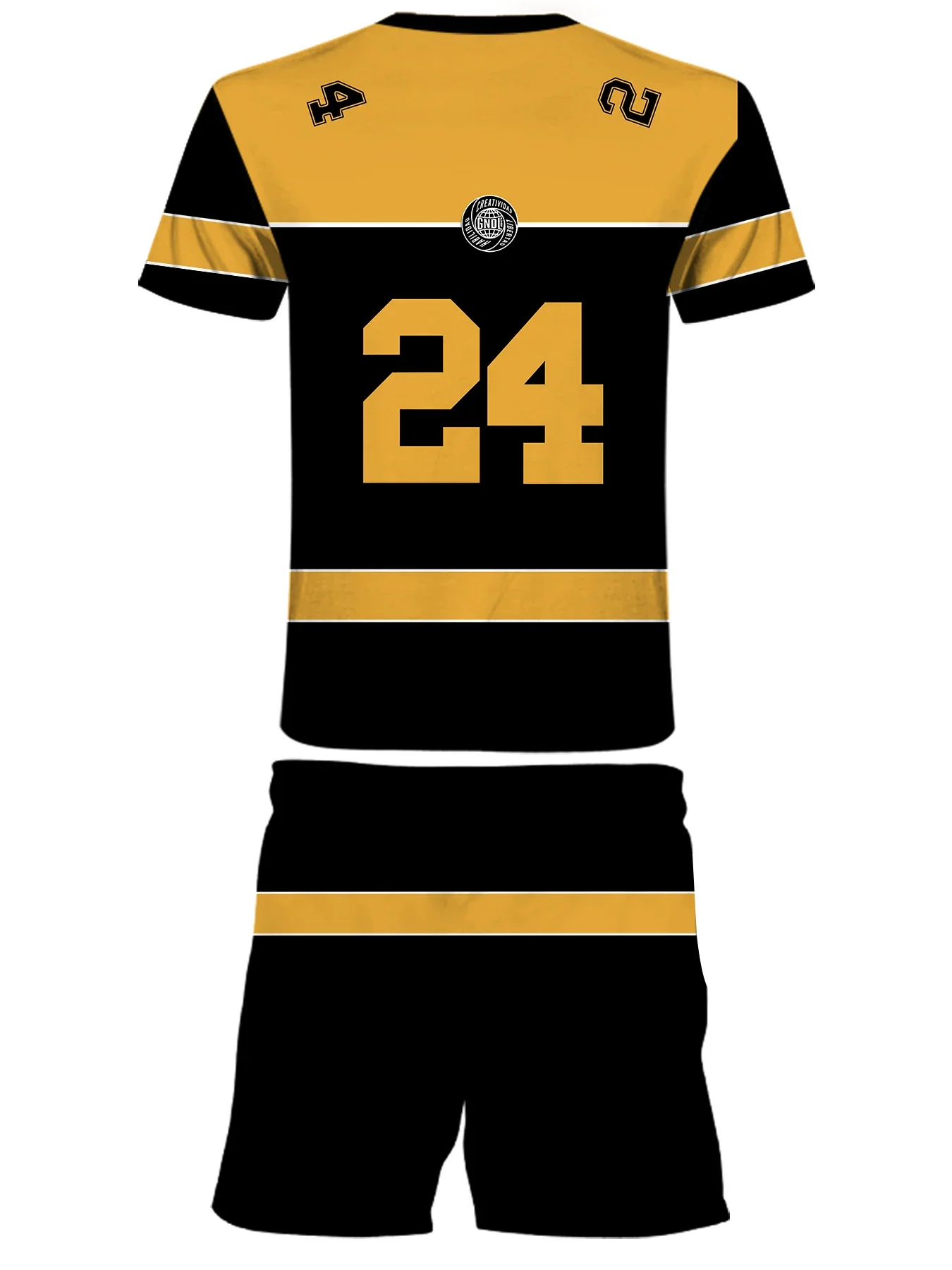 Moda 3d impresso no.24 padrão masculino camisa de manga curta respirável rua moda conjunto camiseta