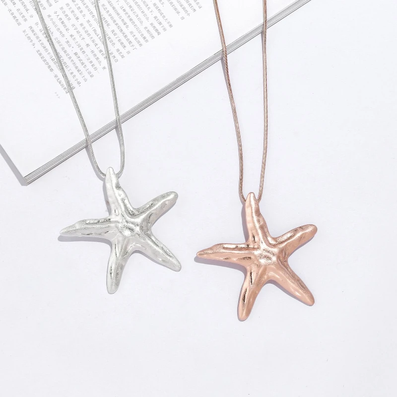 Geometrische Seestern Pullover Kette Legierung Weibliche Persönlichkeit High-end-Mode OL Lange Halsketten Schmuck – Detail 4