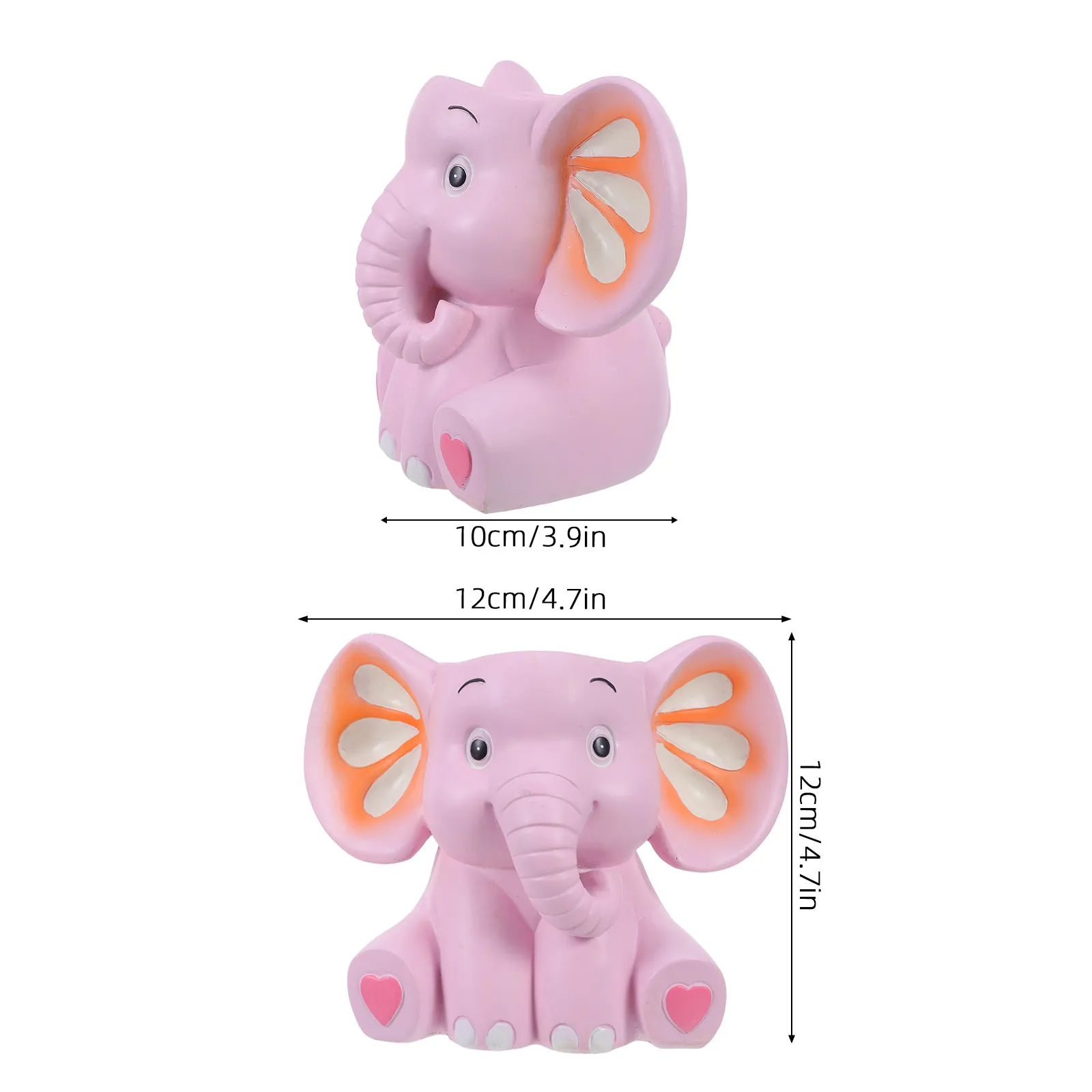 Resin Pen Holder Elephant Shape 4.72x4.72x3.93in Large Capacity Desktop Organizer Kawaii Animal Pencil Holder for Office Desk