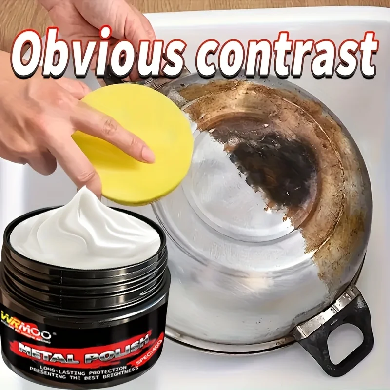 Metal Polish - Long-Lasting Brightener & Protector for Kitchen, Bathroom, Automotive - Multi-Purpose Refinishing Cream