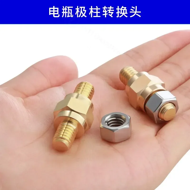 Automotive Side Mount Battery Terminal Copper Post 3/8-16 Solid Brass Bolts for Car Truck Marine Boat Vehicle Power