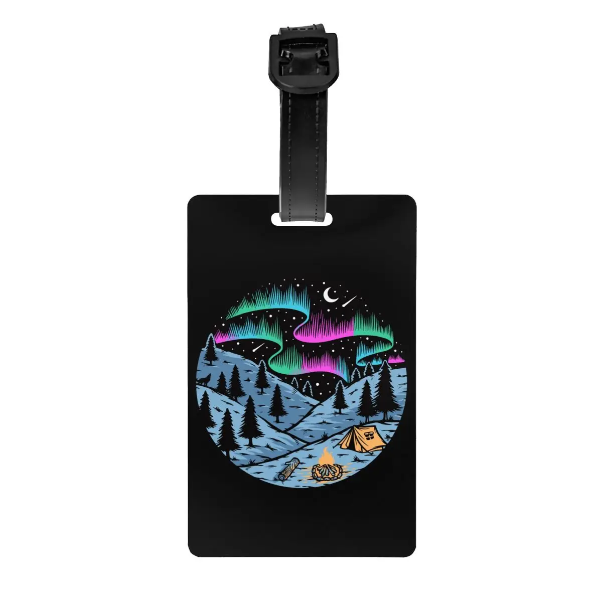 Custom Adventure Camping Mountain Campers Luggage Tags for Travel Suitcase Privacy Cover ID Label