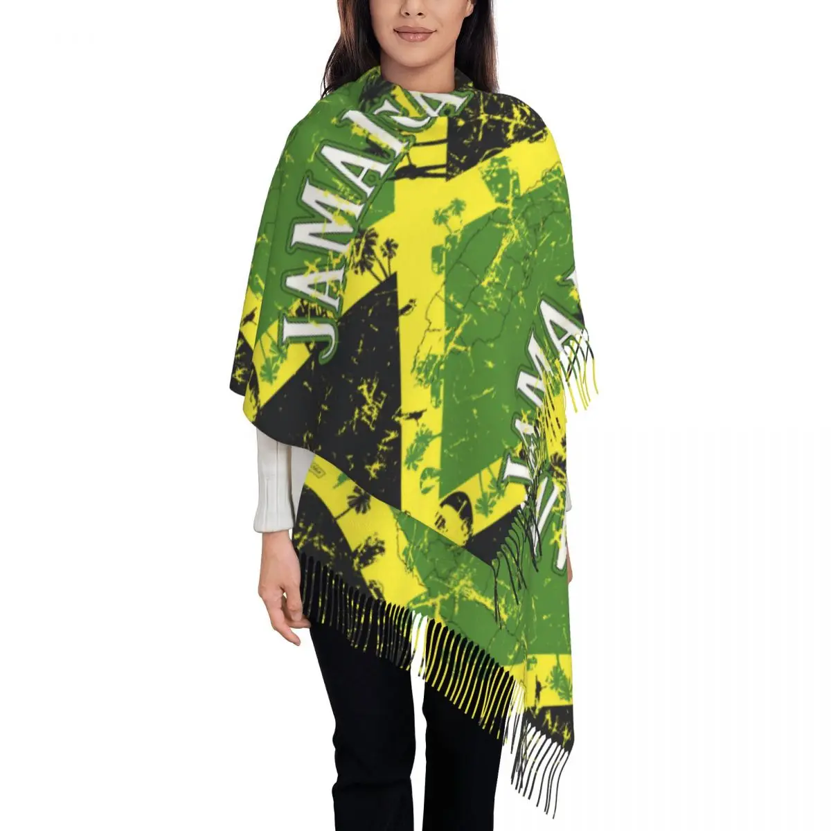 Jamaica By Adam Drakone Women\'s Tassel Shawl Scarf Fashion Scarf