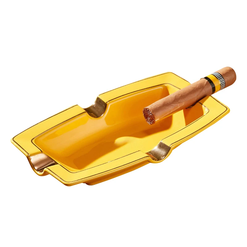 

NOW ENJOY Cigar Ashtray Ceramic Large European Fashion Living Room Household Ashtray with 4 Slots Smoking Accessories