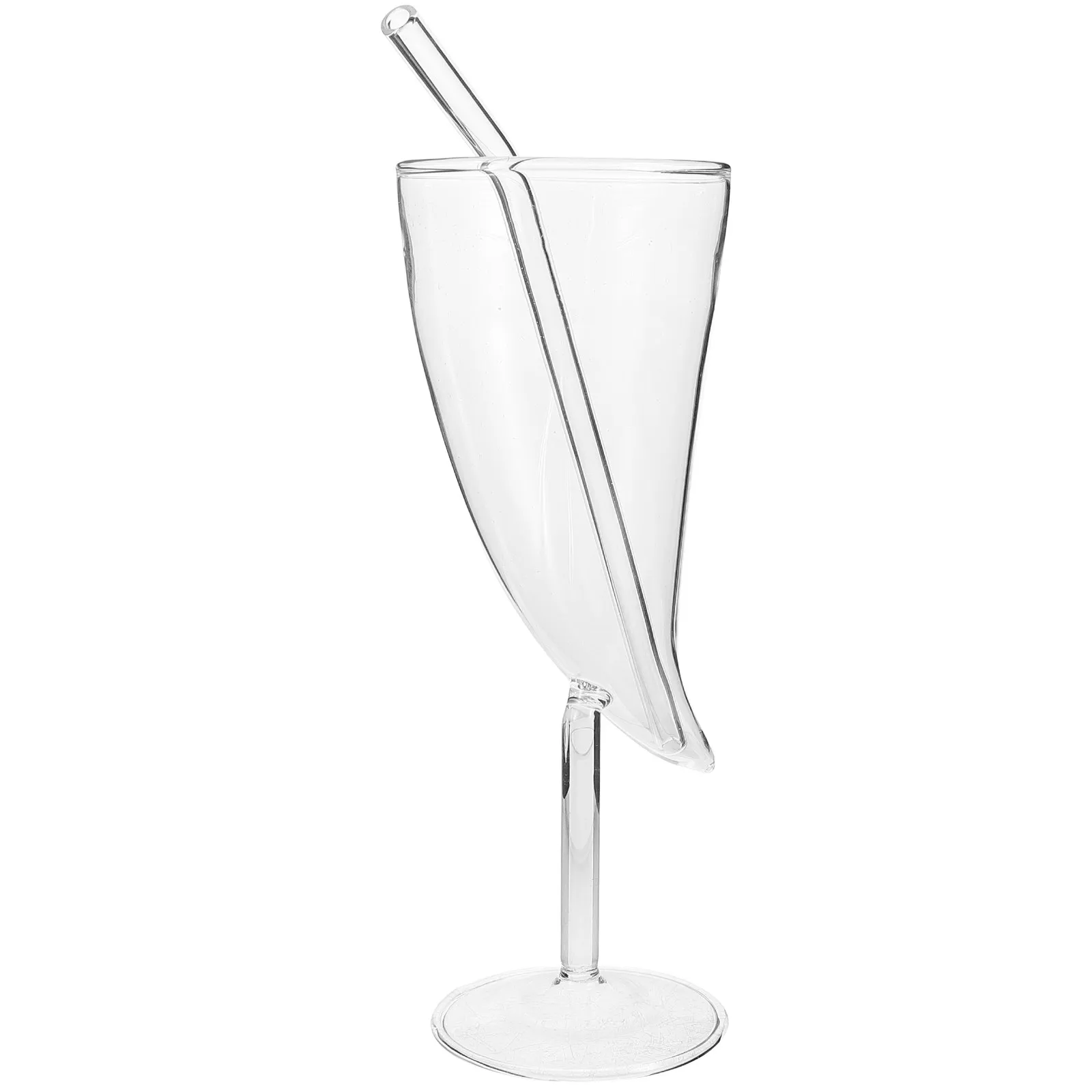 

Moon Shaped Glass Juice Cup with Straw Creative Design for Wine Beer Cocktail Coffee Drinking Home Bar Party Decoration Use
