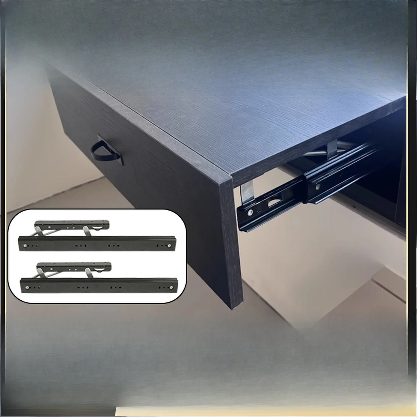 Invisible Ascending Pull-out Table Slide Hardware Hidden Bay Window Jump Platform Folding Table, Guide Rail Accessories