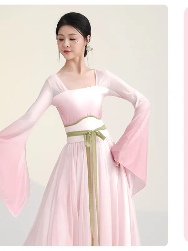 Traditioneller chinesischer Volkstanz klassischer Tänzer Performance Kostüme elegante Strickjacke Übungs kleidung Körperreim Kleidung