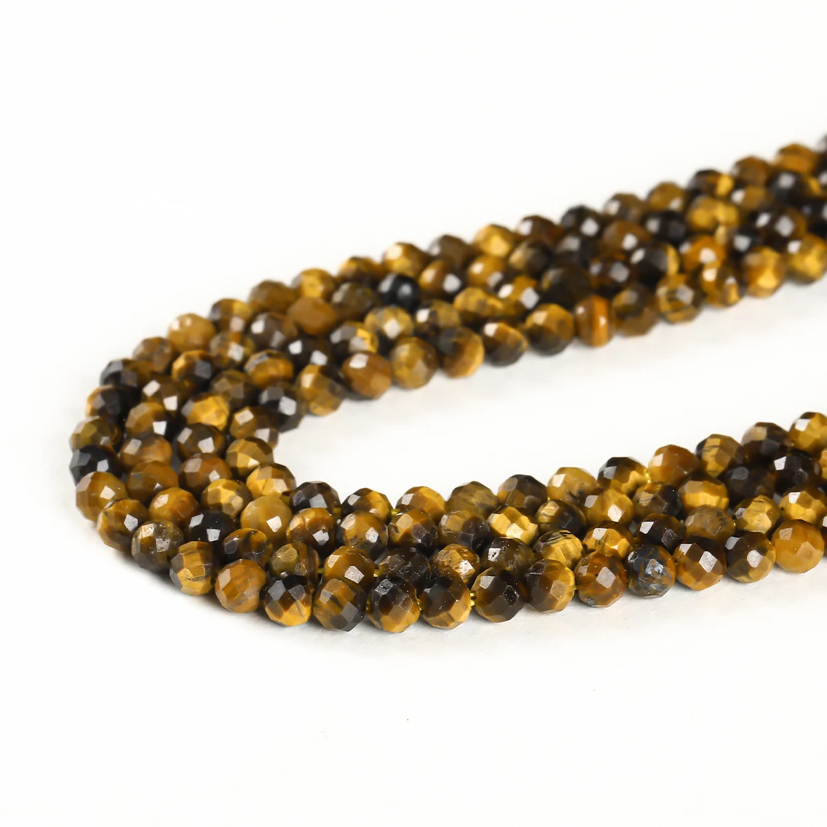 2 3 4mm Faceted Natural Yellow Tiger Eye Stone Bead Round Loose Spacer Bead for Jewelry Making Diy Necklace Bracelet Accessory