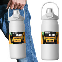1200ml Insulated Bottle Stainless Steel Cold and Hot Water Bottle BPA Free Portable Coffee Mug Wide Mouth Opening for Sports