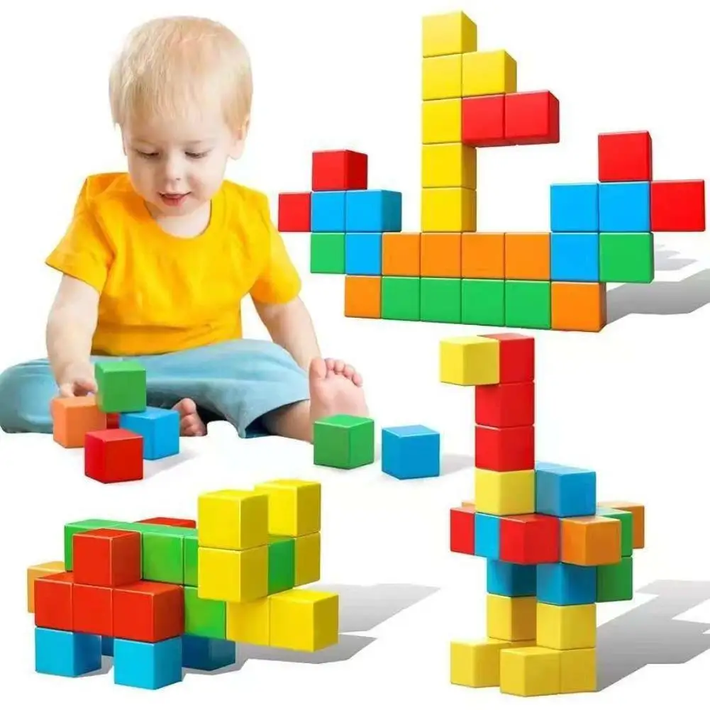 Magnetic Building Blocks Cubes Toy Smooth Safe Early Educational Construction Stacking Bricks Montessori Toys