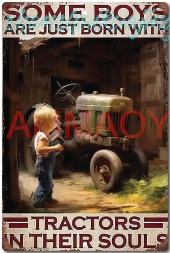 Tractor Farm Sign SIGN Metal Some Boys Love Farming  sign Advertising metal