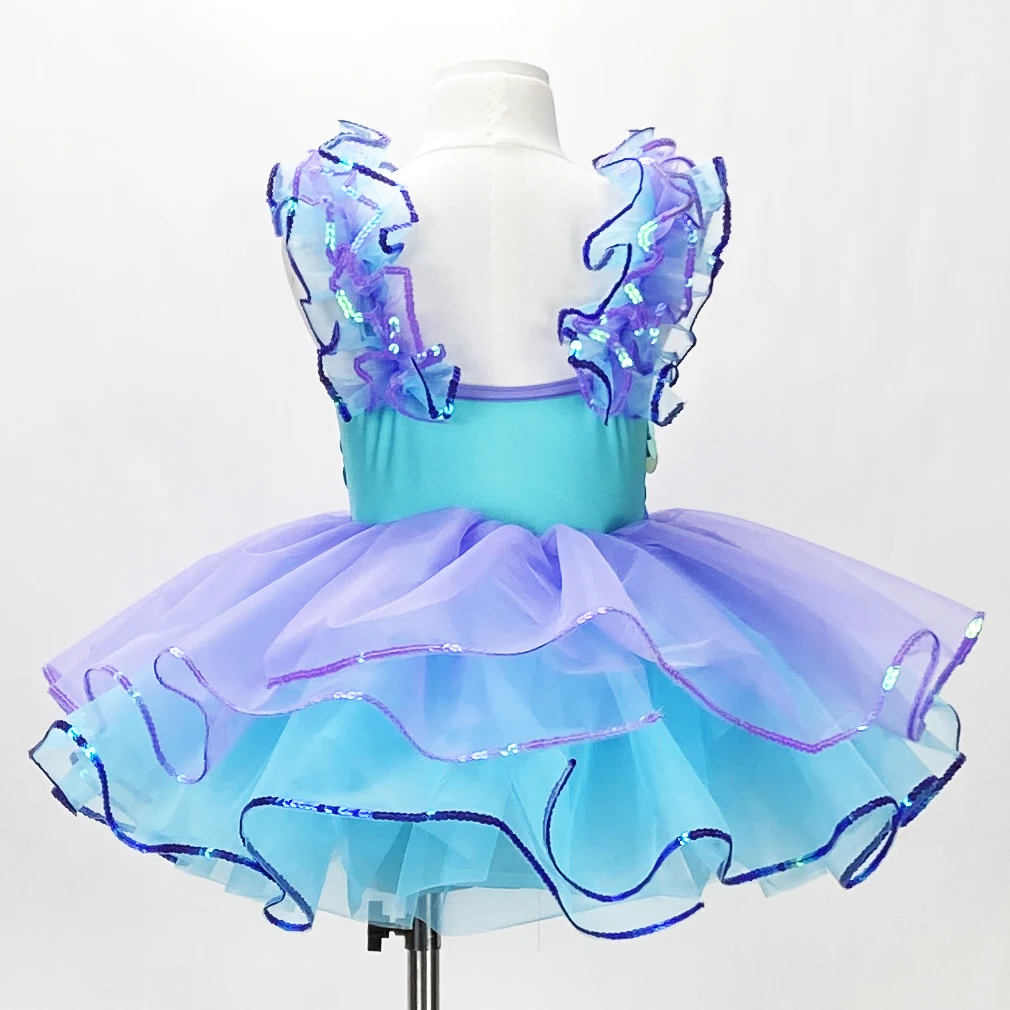 Saia de balé tutu para meninas e mulheres, mangas voadoras, saia inchada, roupas dançantes, collant infantil, traje de balé, adulto