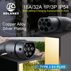 3.6KW 7.2 11 22KW Male Type 2 EVSE Female gun EV Charger Car Plug IEC 62196 Convertor 16A 32A Electric  Vehicle Charging Station