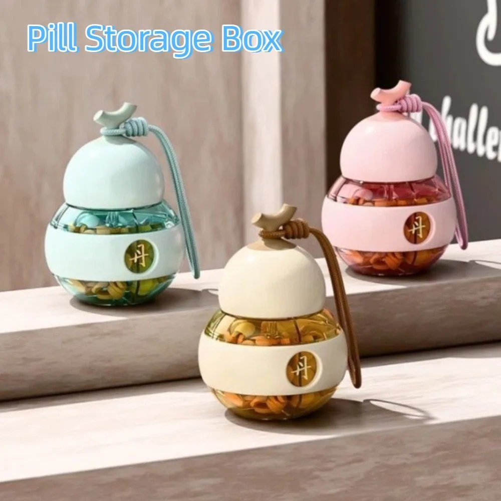 Small Gourd Pill Storage Box Dustproof Moisture-Proof Pill Organizer Plastic Waterproof Weekly Pill Container Pocket Storage