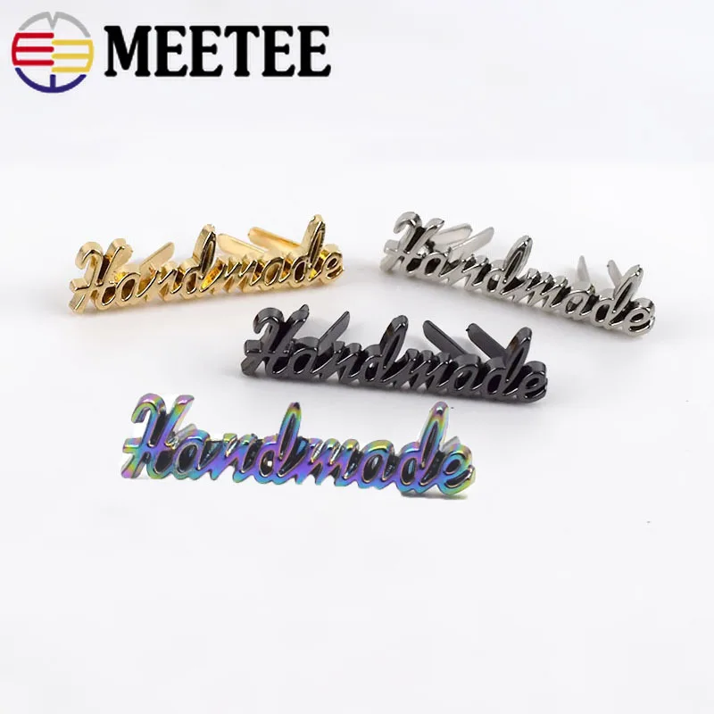 10/20/50Pcs Rectangle 10x35mm Handmade Metal Bag Label Handcraft Decorative Tags for Purse Bags DIY Hardware Sewing Accessories