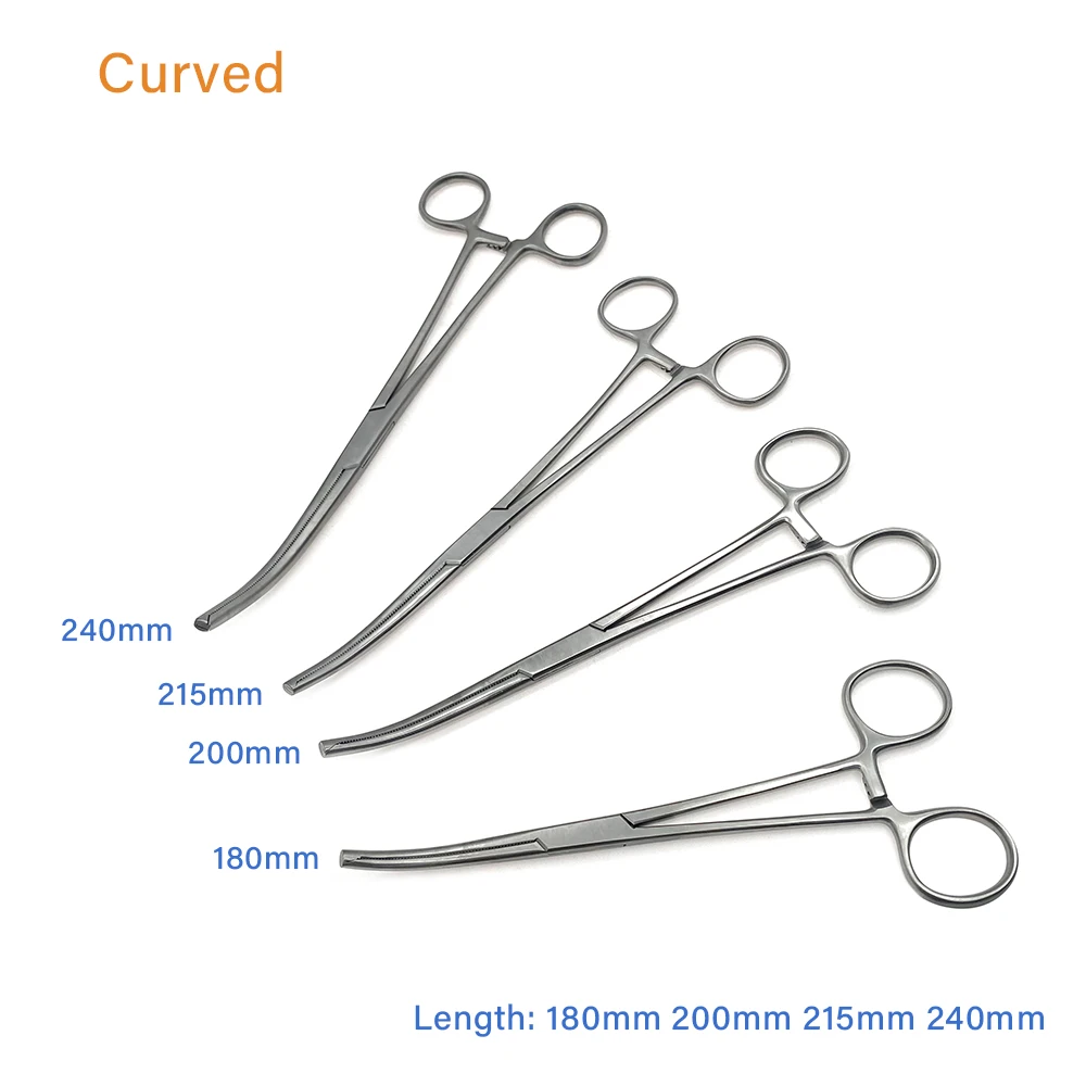 

Hemostatic Forceps 18cm-24cm Straight Curved Stainless Steel Locking Forceps Pliers Locking Clamp Pliers 1pc