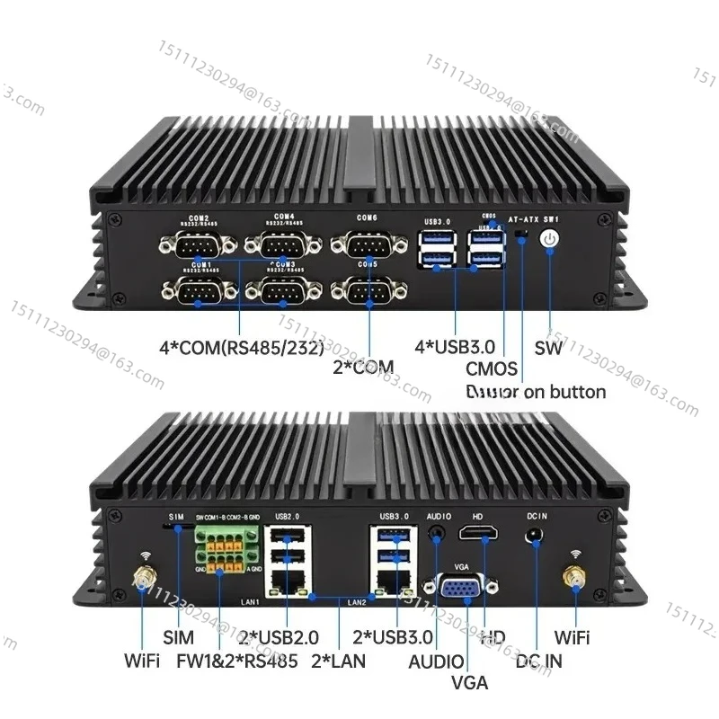 Mini PC industrial compacta, procesador i5, LAN dual y 6 puertos COM, compatible con sistema operativo Windows Linux