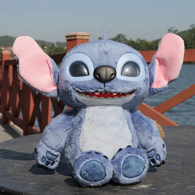 2026 America Lilo & Stitch Peluche Morbido Farcito Cartoon Stitch 3d Incandescente Suono Giocattolo Peluche Compleanno Cuscini di tiro Per I Bambini