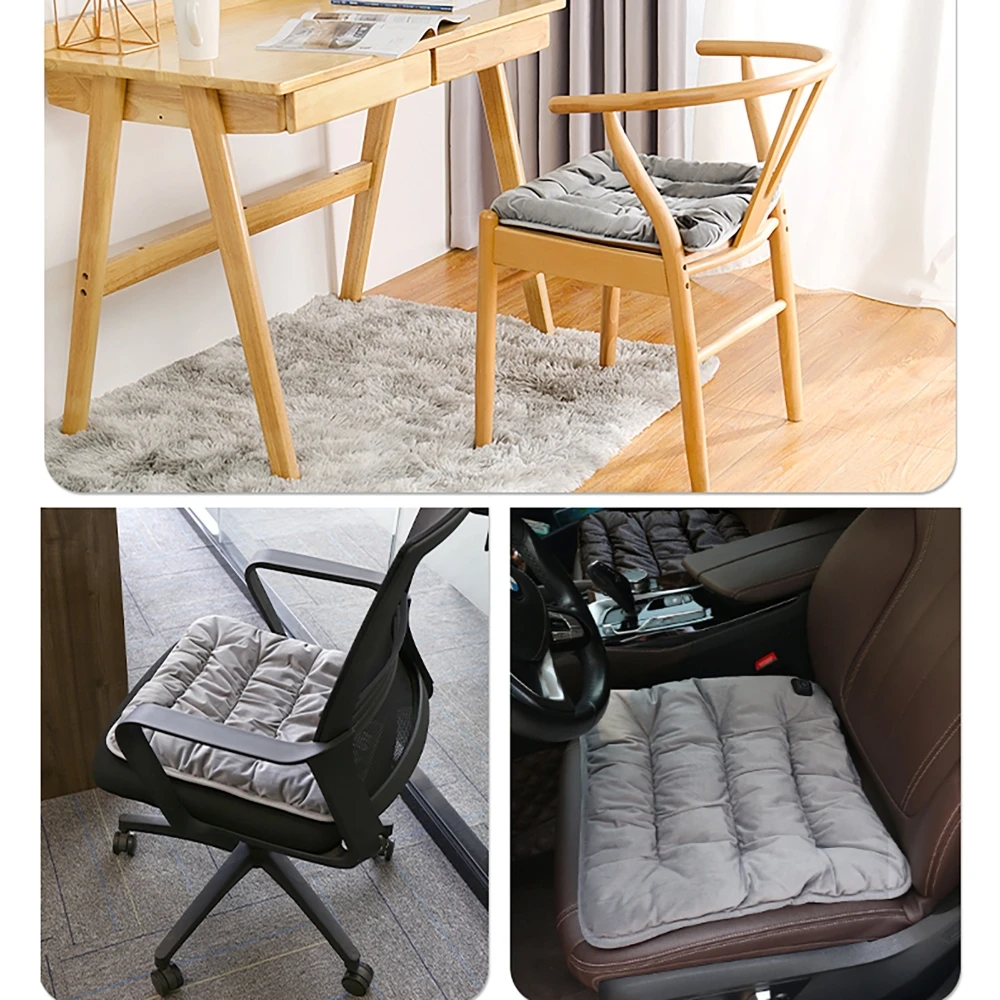 

Heating Pad 45x45cm Universal for Car Seat / Office Chair Cushion Winter Warmer 3-Level Thermostat 5s Rapid Heating