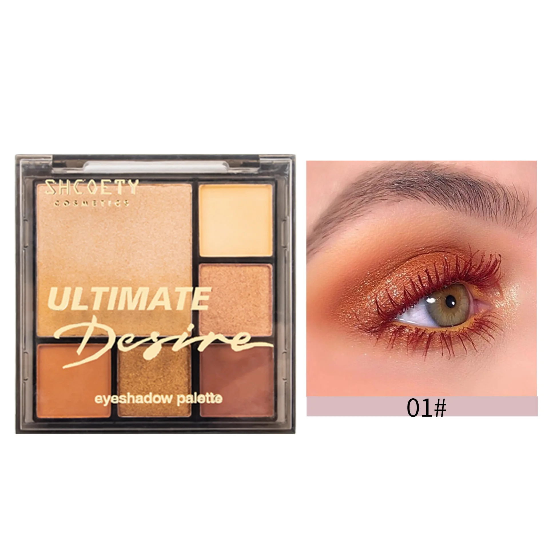 Paleta de sombra de ojos mixta con degradado de 6 colores, paleta multifuncional para contorno de rubor, resaltado, mate suave, nacarado, todo en uno