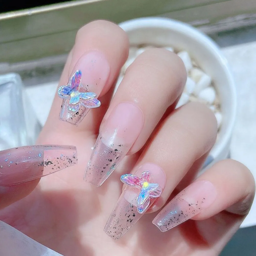 

40pcs Butterfly Nail Art Decor 3D Manicure DIY Ornament Jewelry Accessories Small Size Colorful Dazzling Design Home