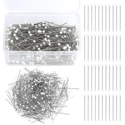 KRABALL 300/400pcs Sewing Pins Straight Pins for Fabric Pearlized Ball Head Quilting Pins for Dressmaker Jewelry DIY Decoration