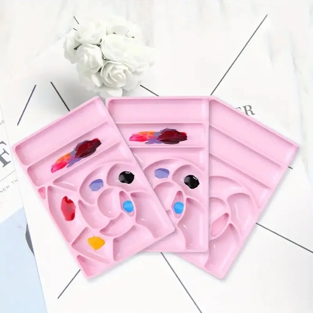 Eyelash Grafting Plate Nail Art Palette Cosmetic Beauty Tool Painting Color Nail Gel Plate Washable Mixing Finger Ring Palette