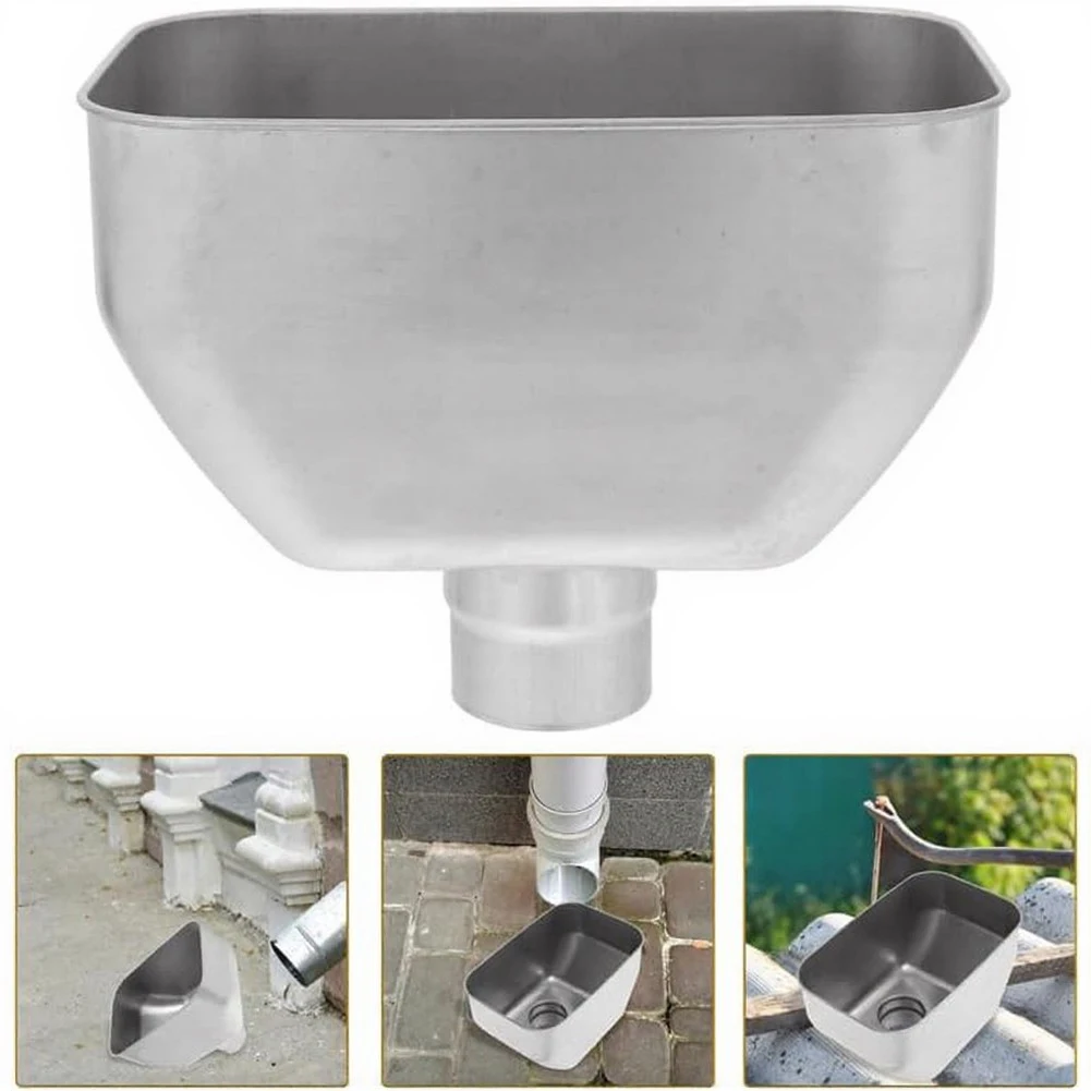 1Pcs Gutter Downspout Drainage Adapter Weatherproof Stainless Steel Rainwater Downspout Connector Pipe Fitting For Home Roof