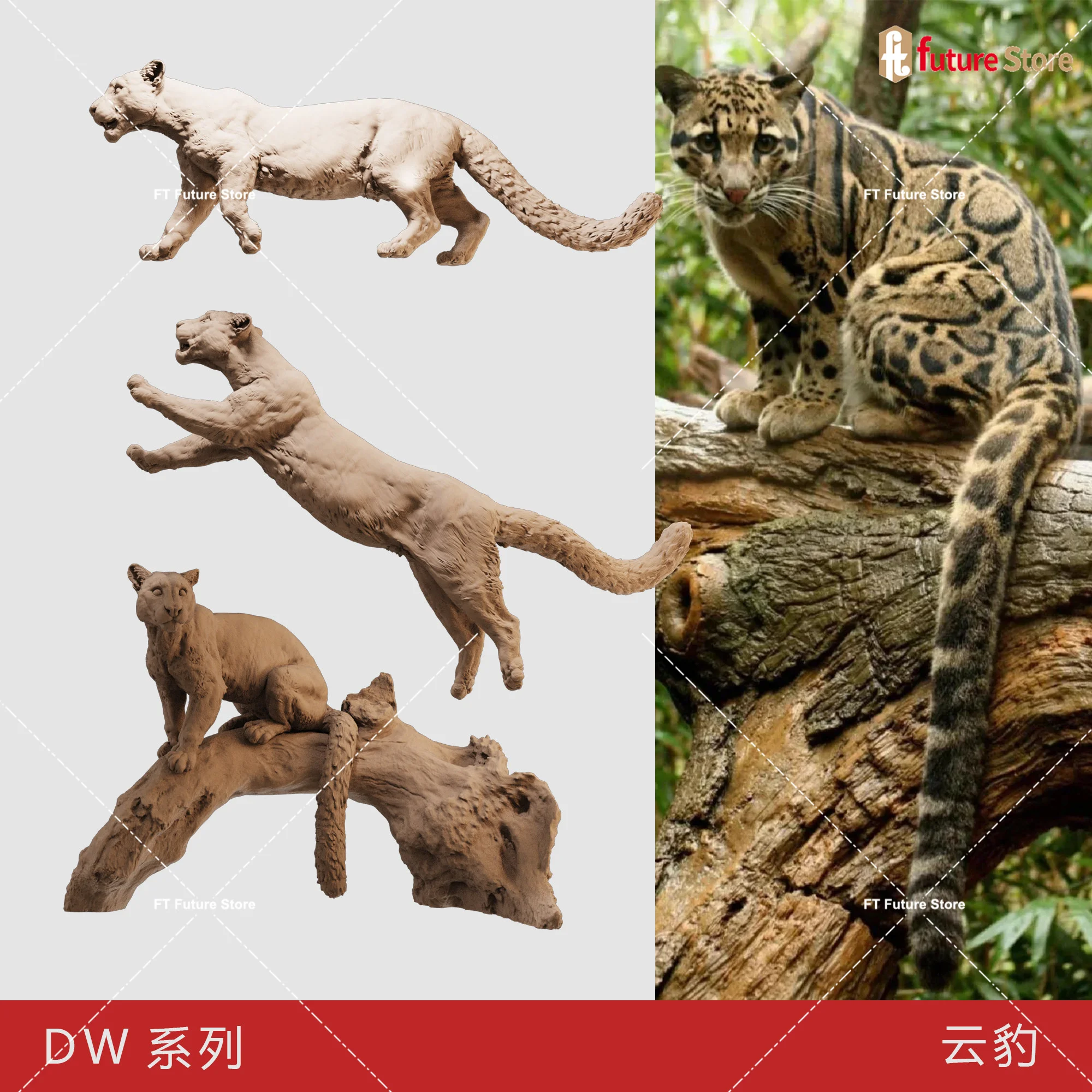 3D Print Miniatuur 1/64 1/35 Wild Life Fox Leopard Figuur Mini Dier Poppen Beeldje Scène Rekwisieten Ambachten Decor Kunstwerk Ornament