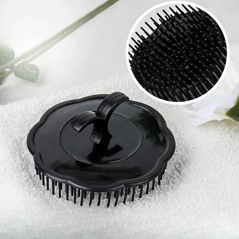 1 stücke Schwarz Haar Kamm Kopfhaut Massagegeräte Runde Kamm Frauen Männer Dusche Pinsel Haar Kopfhaut Dusche Waschen Sauberes Haar werkzeug Pinsel