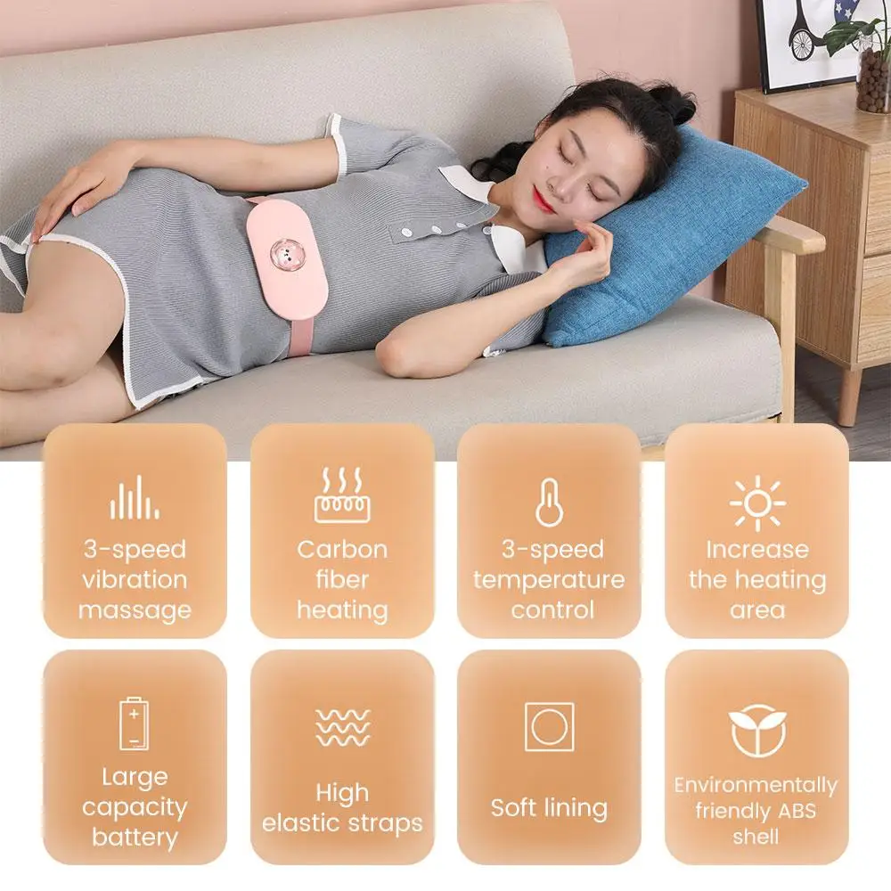 Relieve Menstrual Pain Abdominal Heating Massage Warm Palace Belt Electric Heating Uterus Acupoints Vibrating Massage the Waist