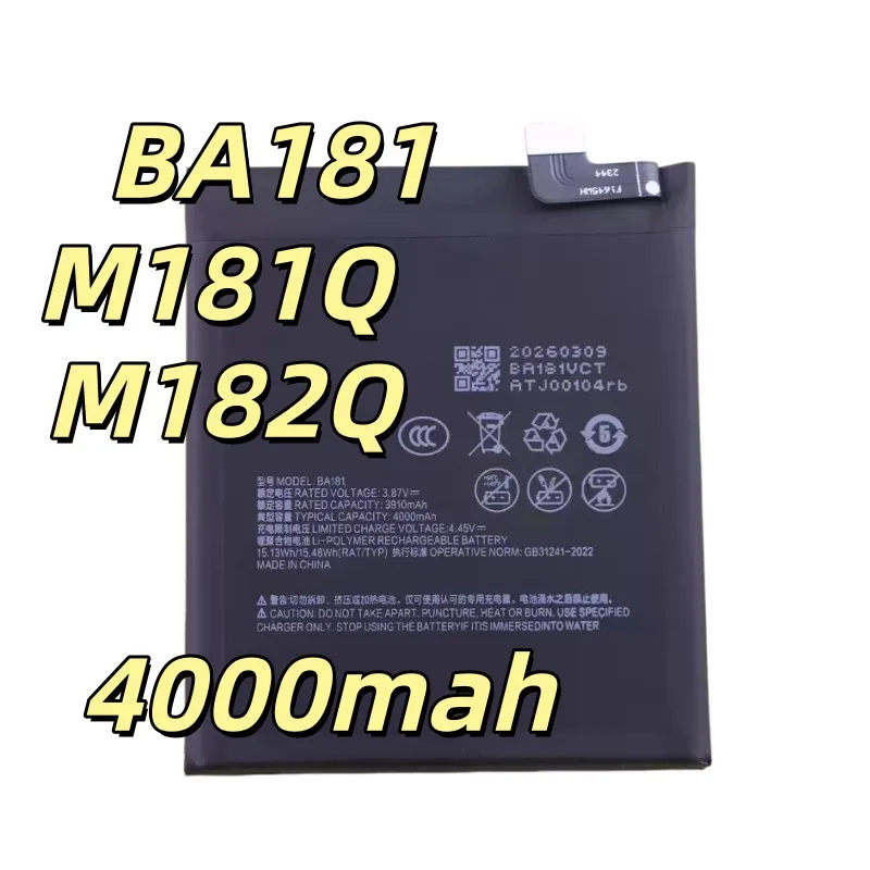 Replacement battery BA181 Applicable to M181Q mobile phone battery electric board 18S M182Q new durable 4000mah