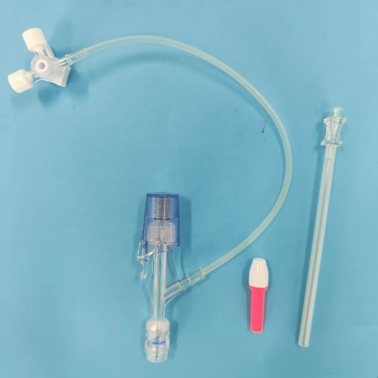 Medical Y connector ce iso cardiology medical Push click type hemostasis valve set