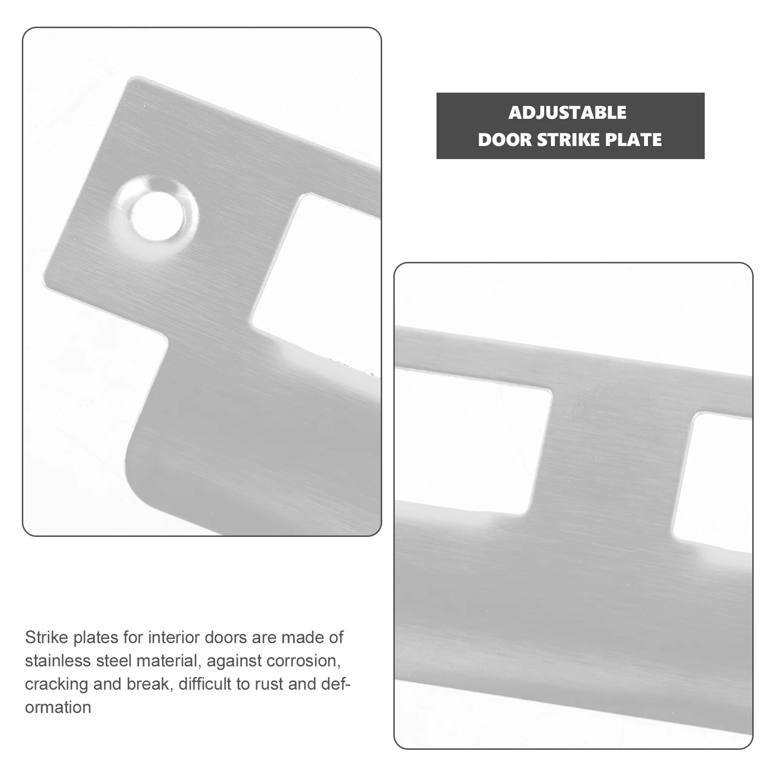 

5Pcs Door Strike Plates Stainless Steel Security Plates for Interior Door Reinforcement Deadbolt Cover Plate Repair Kit