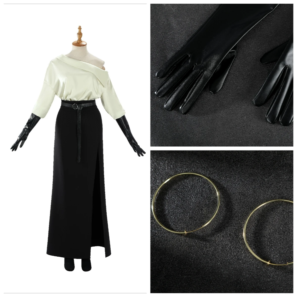 

Женский костюм для косплея Грейс Ашкрофт, платье-трансформер, бело-черный костюм, одежда для Хэллоуина, карнавала, вечеринки