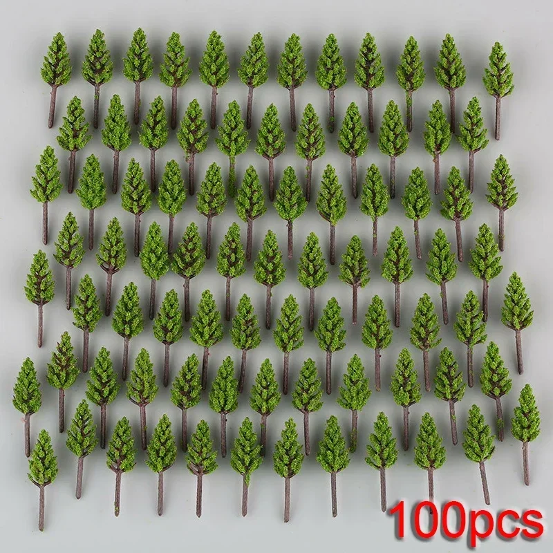 

Реалистичные модели деревьев для любителей поезда, 100 шт. Модель сосны, пейзаж поезда для масштабного здания N Z, уличный макет 38 мм