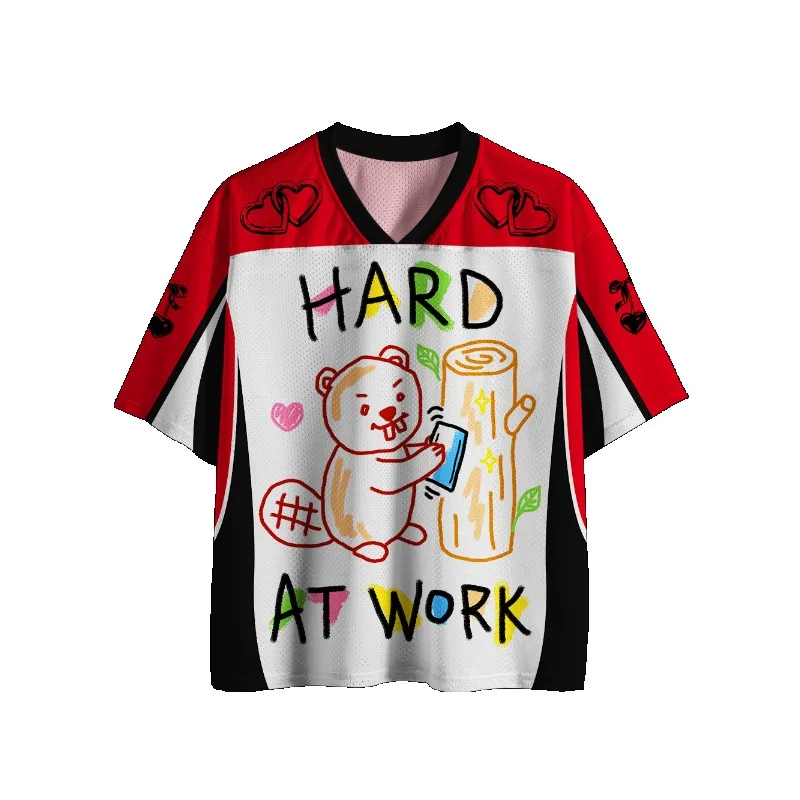 New Sports Mesh Jersey, Quick Drying Sports Short Sleeved Shirt, Upgraded Fabric, Mesh Knitted Fabric, Y2K Suggestive